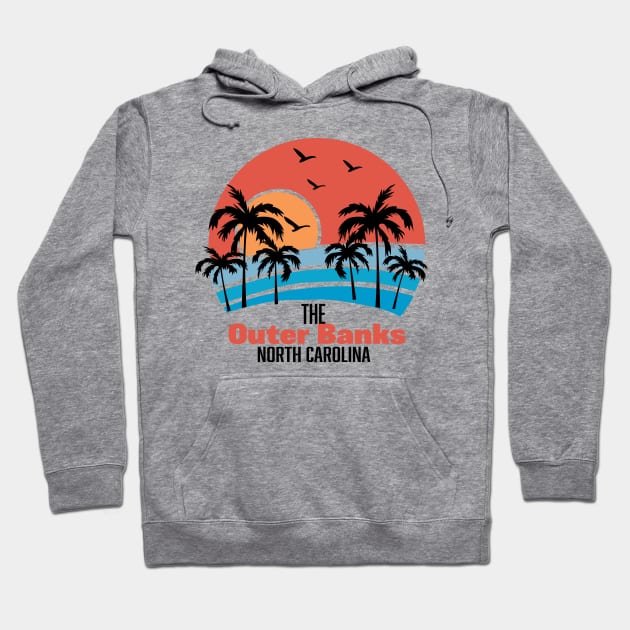 Outer Banks Sunset Blue Design Hoodie by Comedic Apparel